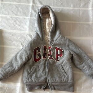 GAP Gray and Red Logo Sweatshirt Hoodie